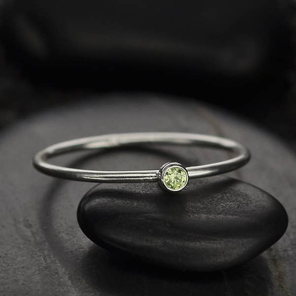 Birthstone Sterling Silver Rings