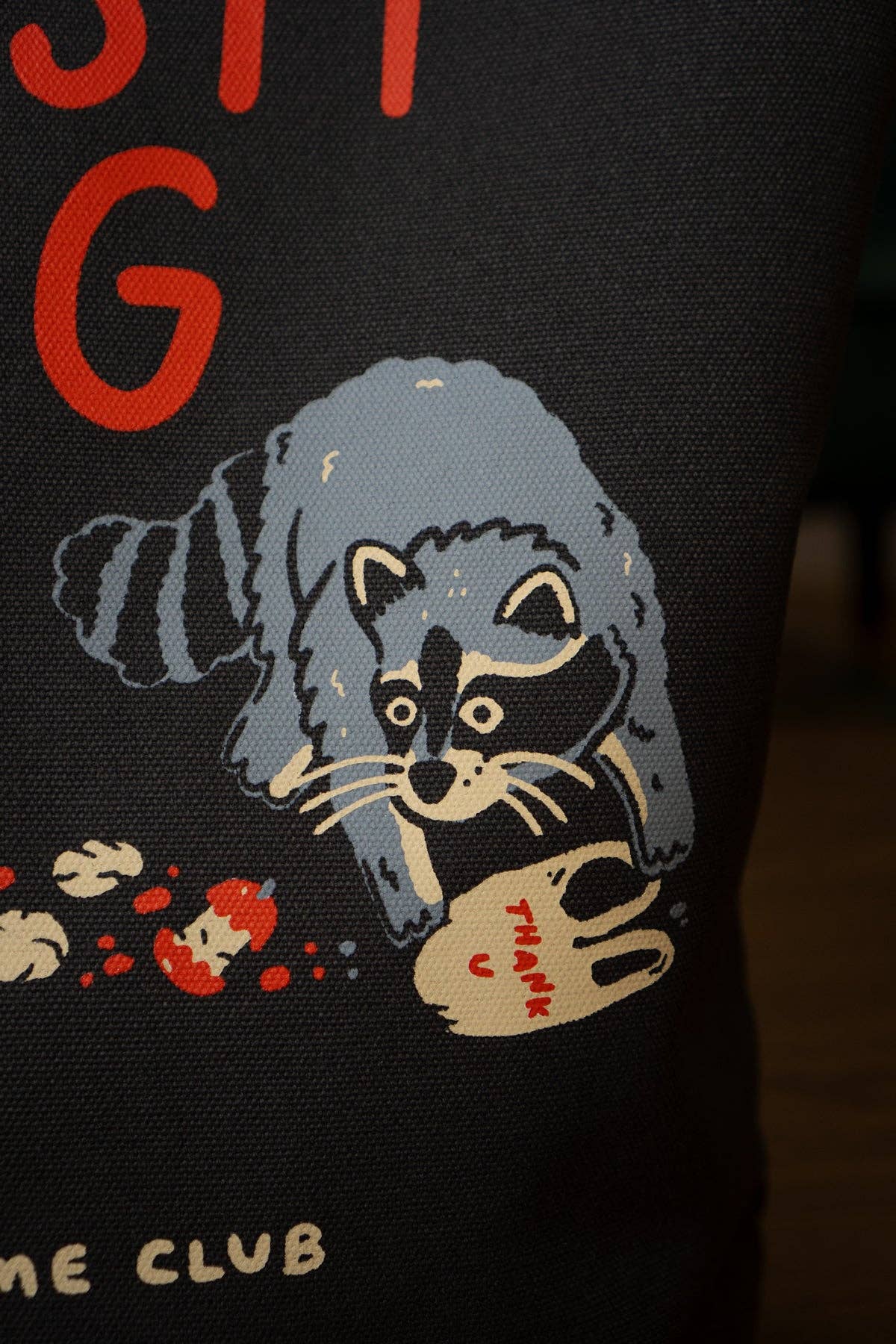 Trash Bag (Raccoon) Big Zip Tote