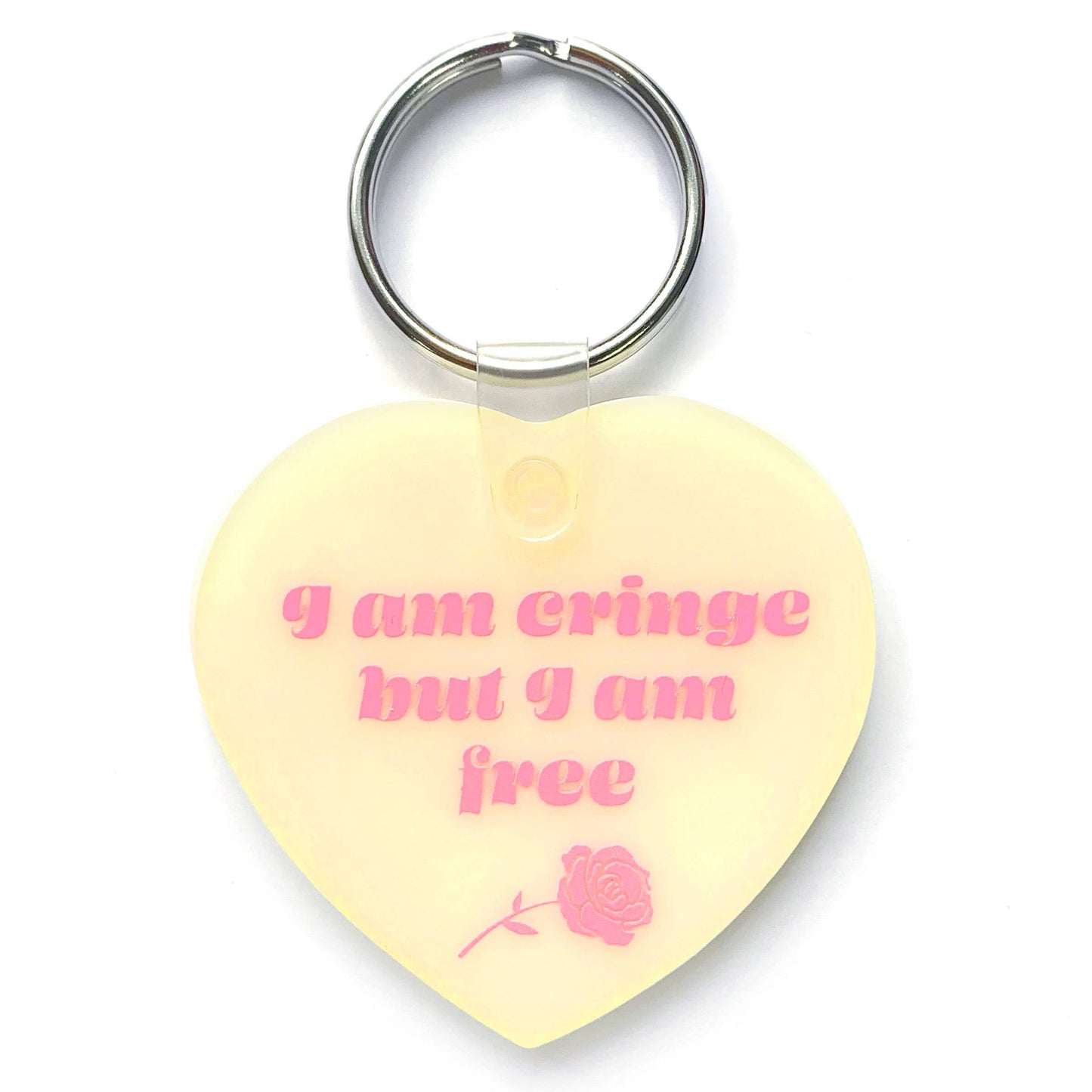 I Am Cringe But I Am Free Heart Keychain