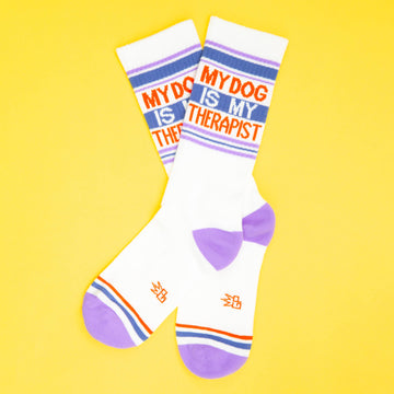 My Dog Is My Therapist Gym Crew Socks - 0
