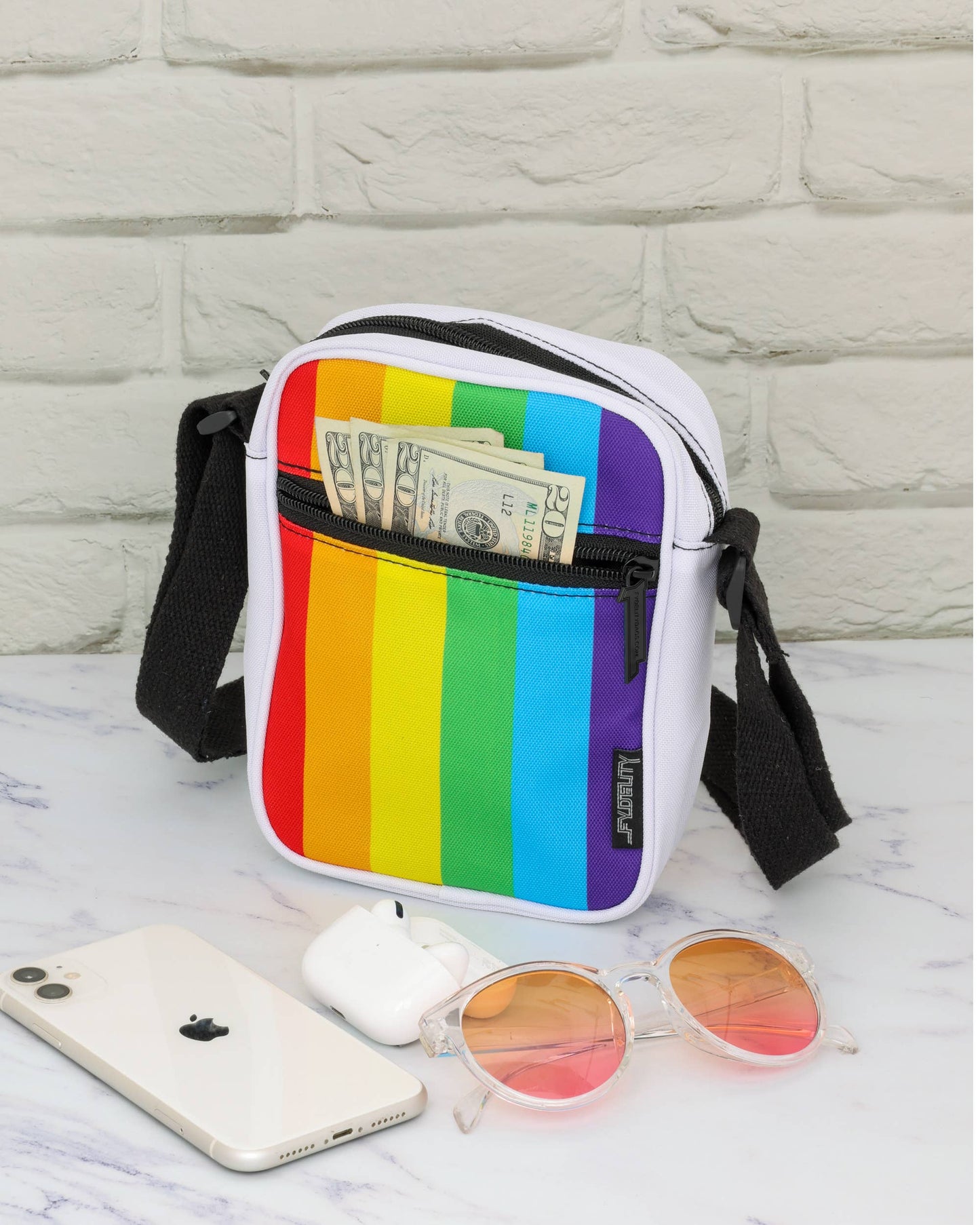 Rainbow Stripe Crossbody Bag