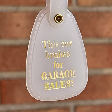 This Car Brakes for Garage Sales Keychain