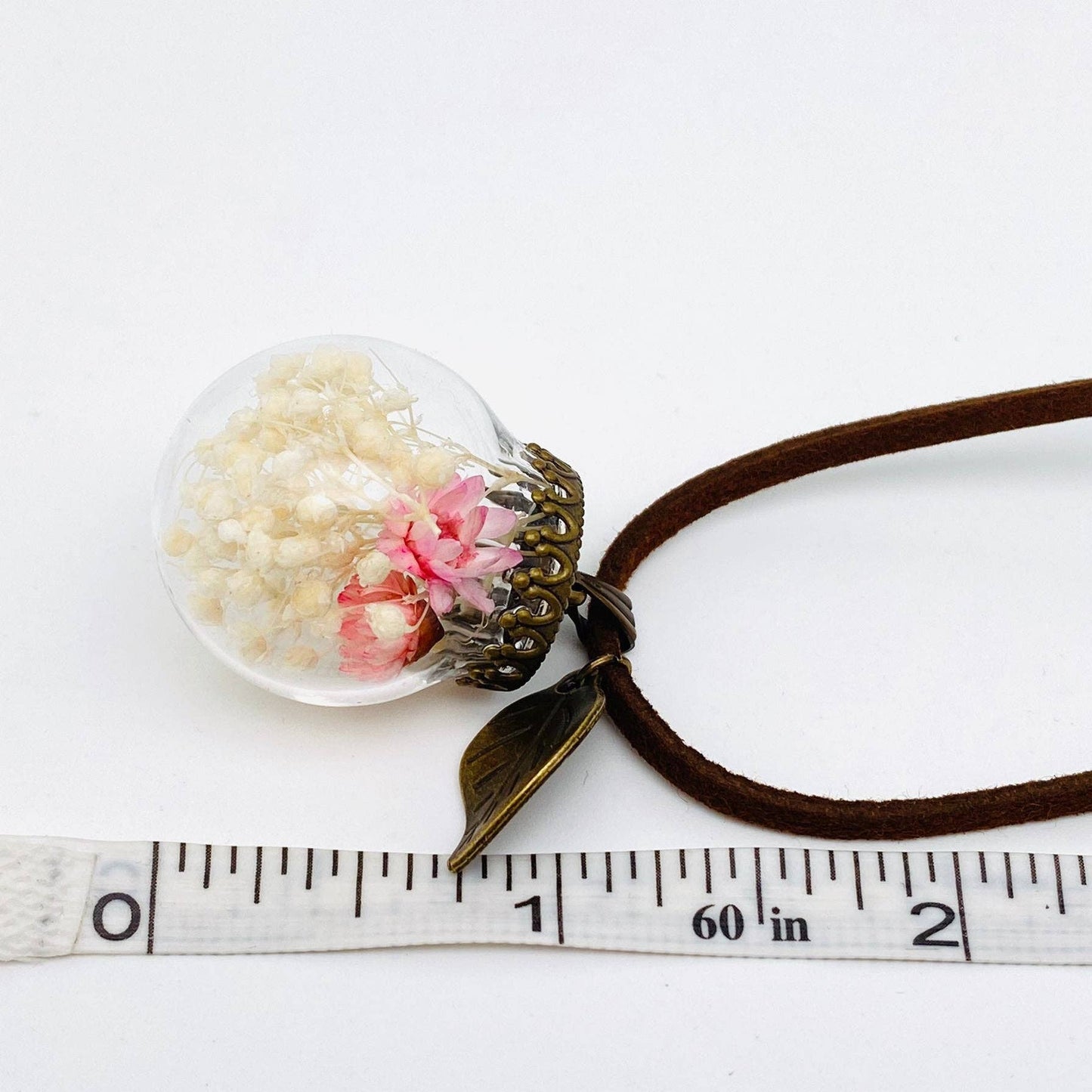 Baby's Breath Glass Ball Necklace