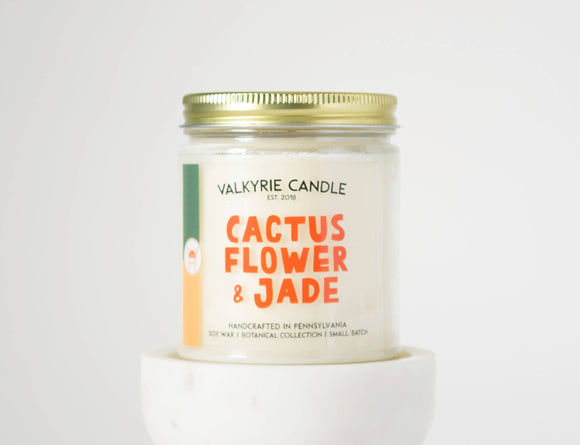 Cactus Flower and Jade Candle