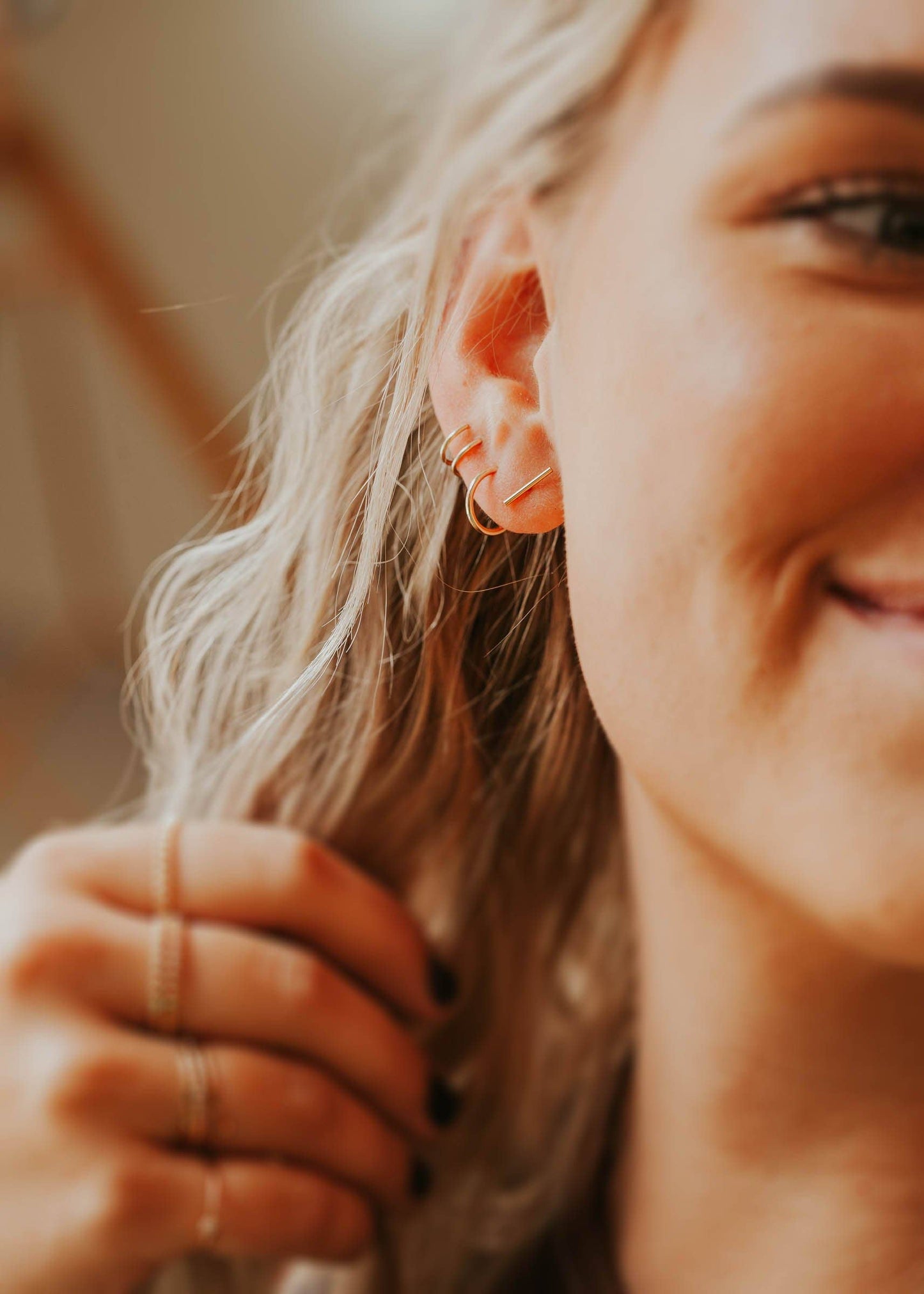 Hello Adorn: Tiny Bar Studs Earrings