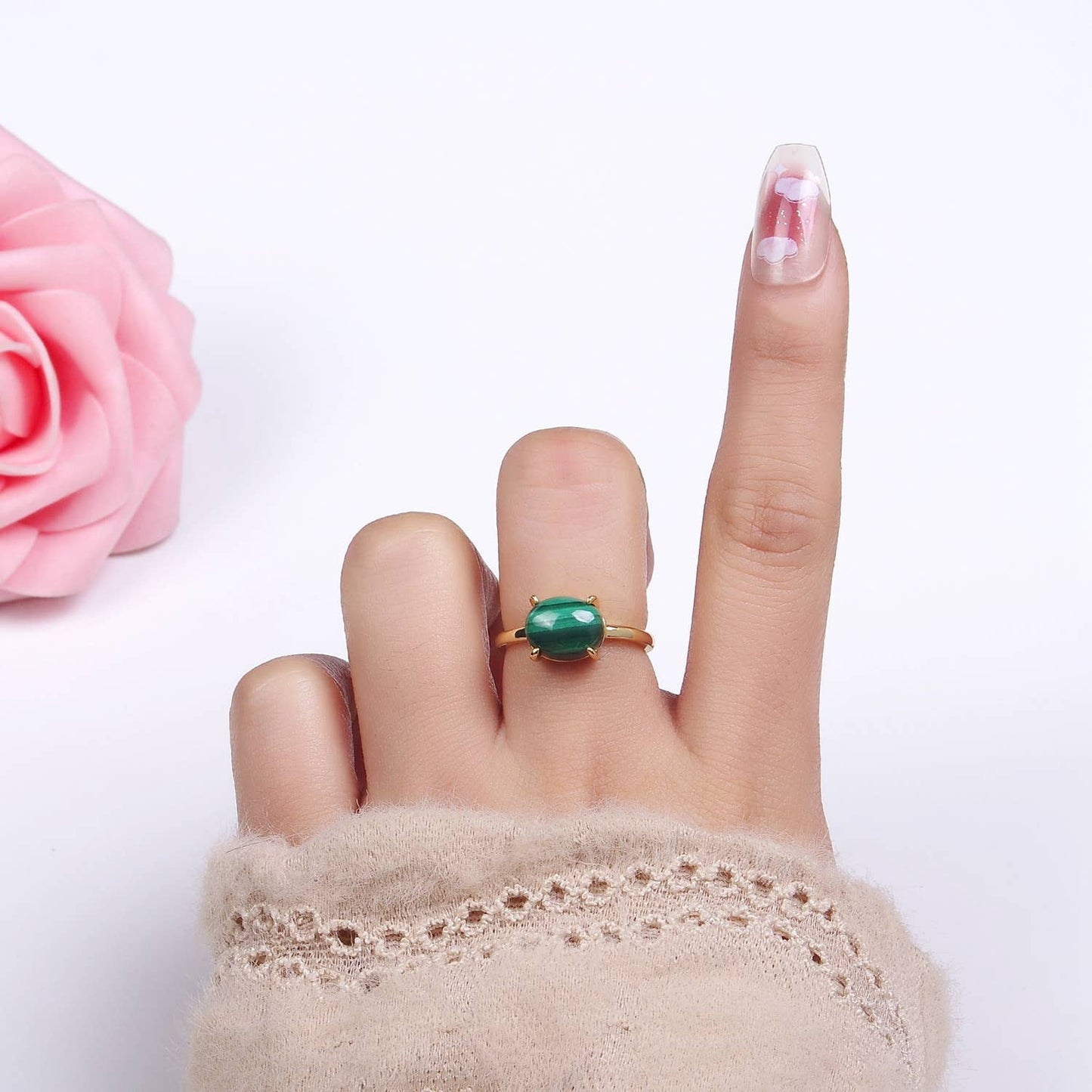 Malachite Solitaire Ring