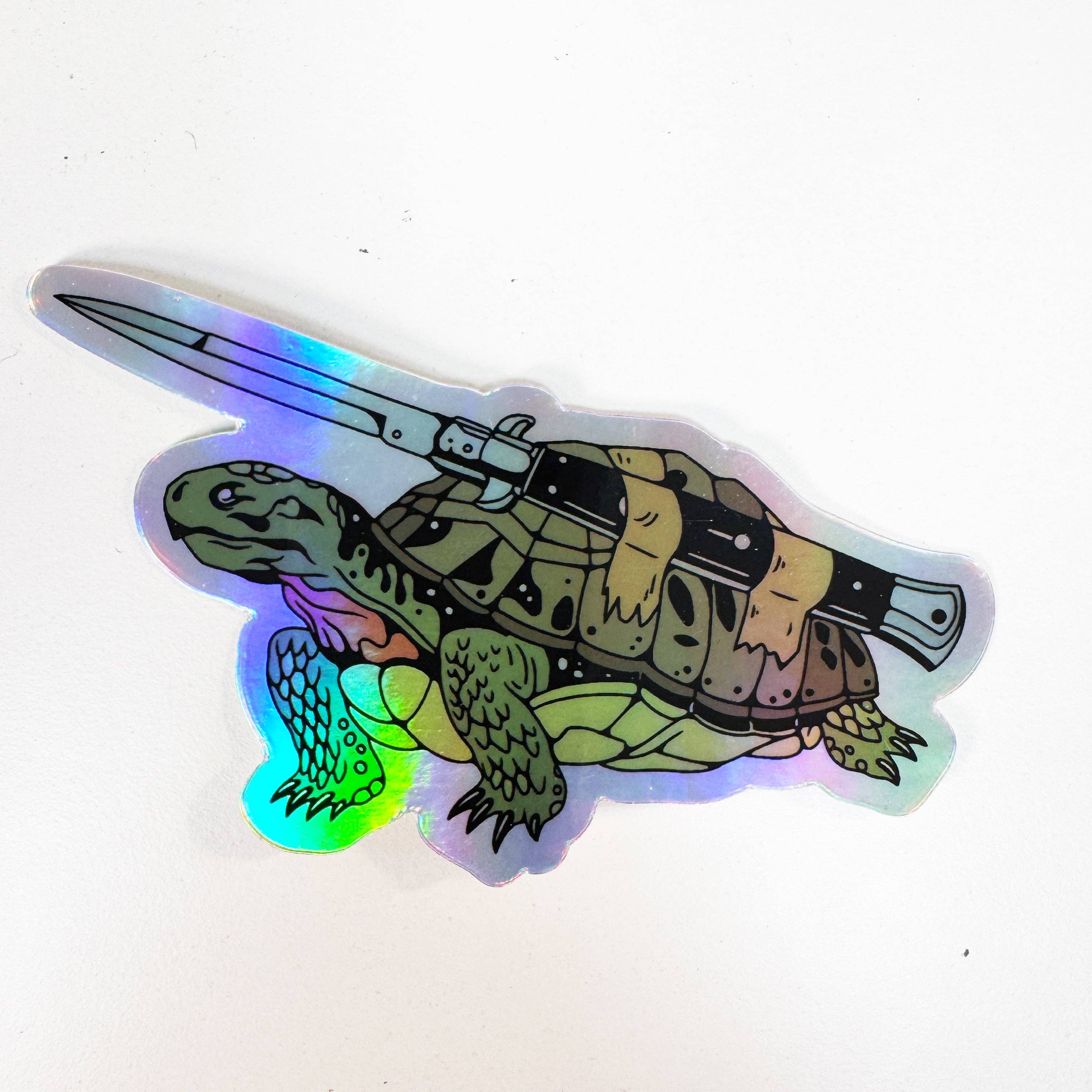 Turtle Knife Holo Sticker