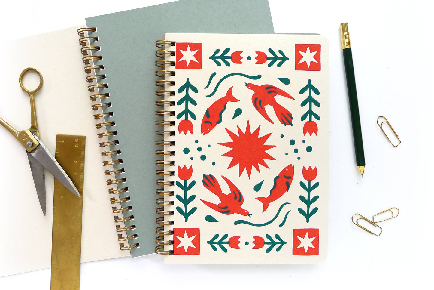 Folk Flower Coil Notebook