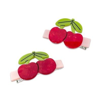 Cherries Alligator Hair Clip Set