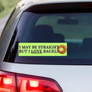 I May Be Straight, But I Love Bagels Bumper Sticker-2