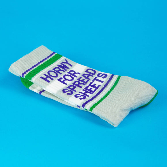 Horny For Spread Sheets Gym Crew Socks