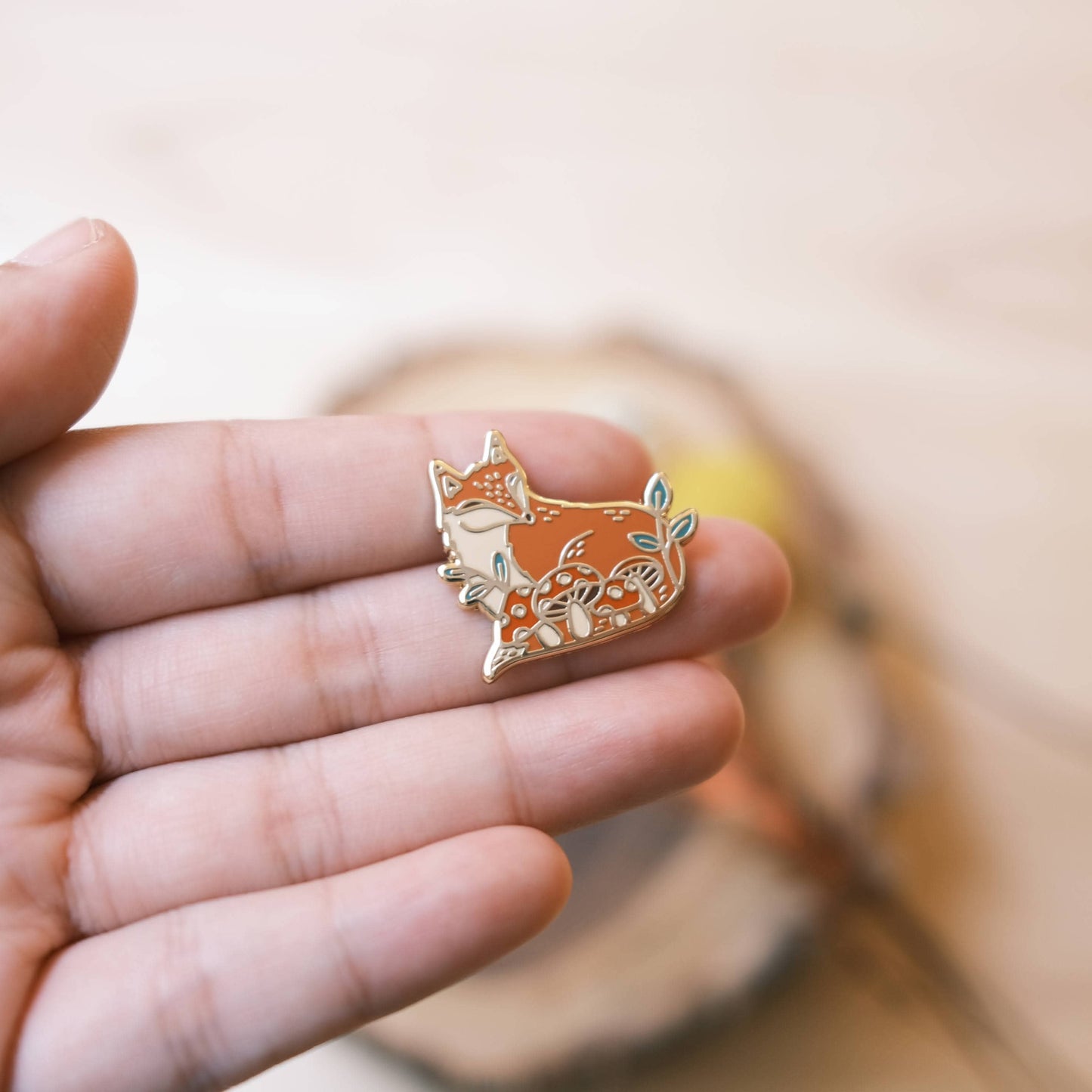 Fox in Forest Enamel Pin