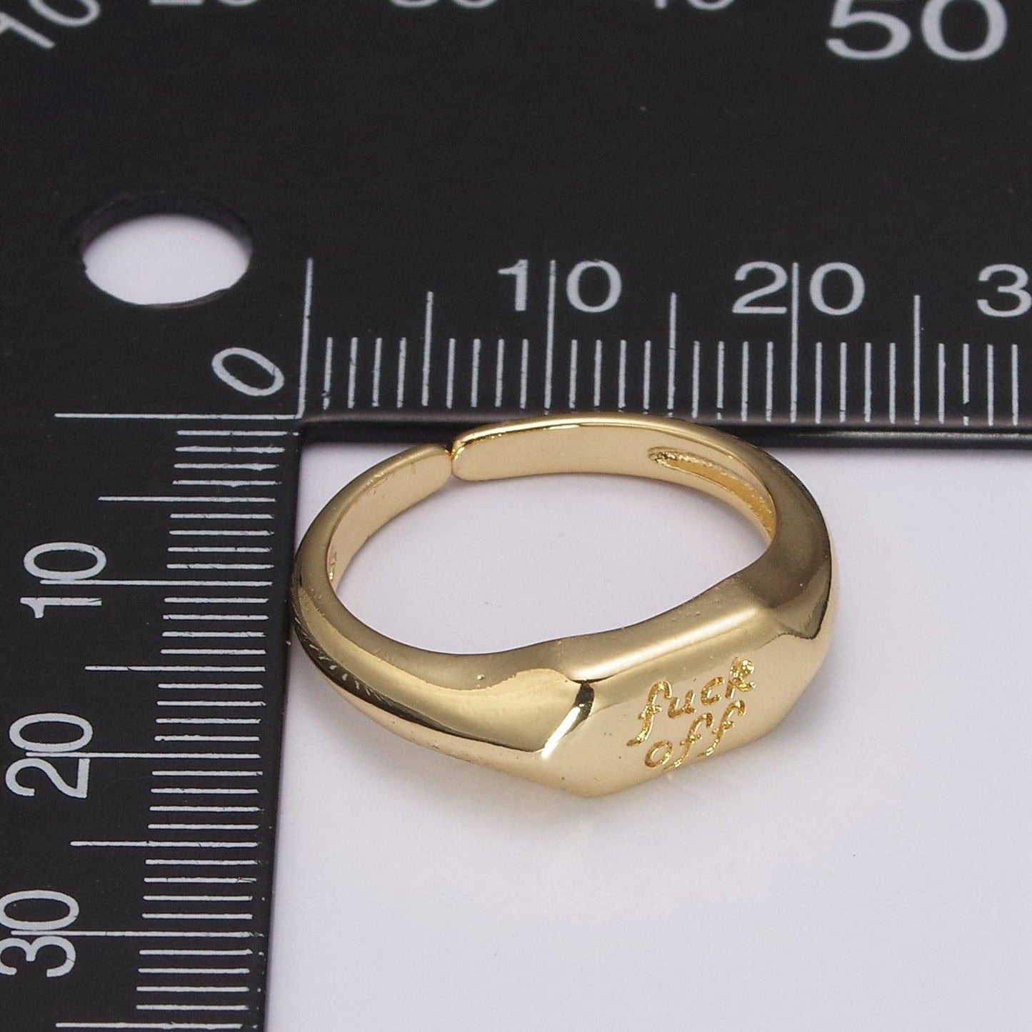 Fuck Off Adjustable Signet Ring