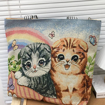 Cute Cat Canvas Tote Bag