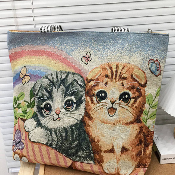 Cute Cat Canvas Tote Bag