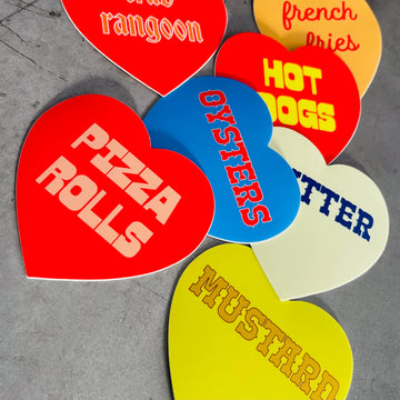 Mustard Heart Sticker - 0