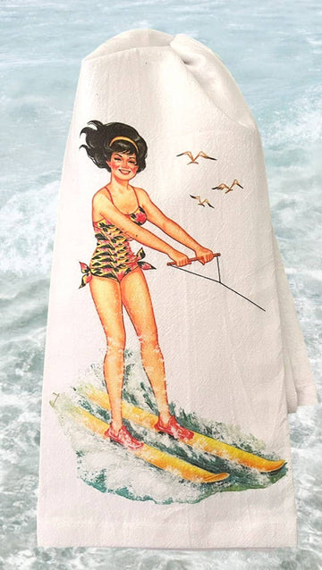 Wendy Waterskis Retro Flour Sack Tea Towel - 0