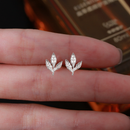Tiny Leaf Stud Earrings-3