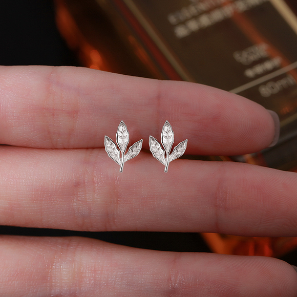 Tiny Leaf Stud Earrings