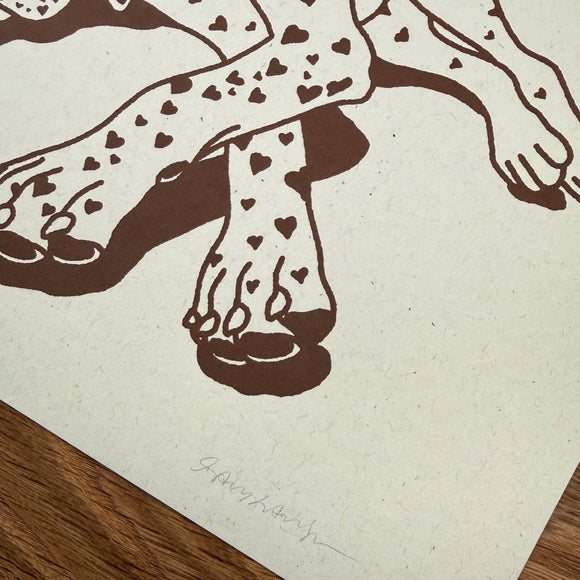German Shorthaired Pointer Hearts Silkscreen Print