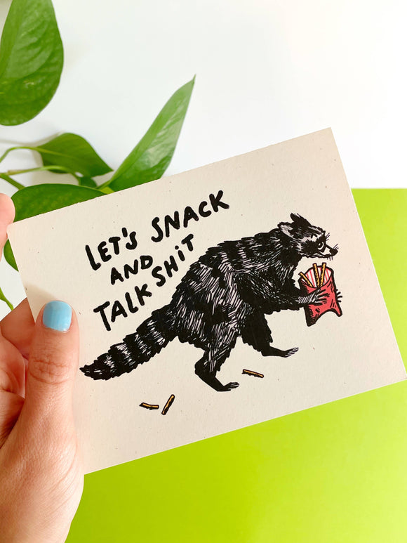 Let’s Snack Raccoon Card