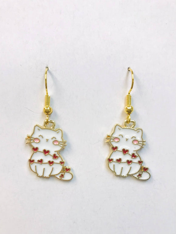 Love in the Air Cat Earrings