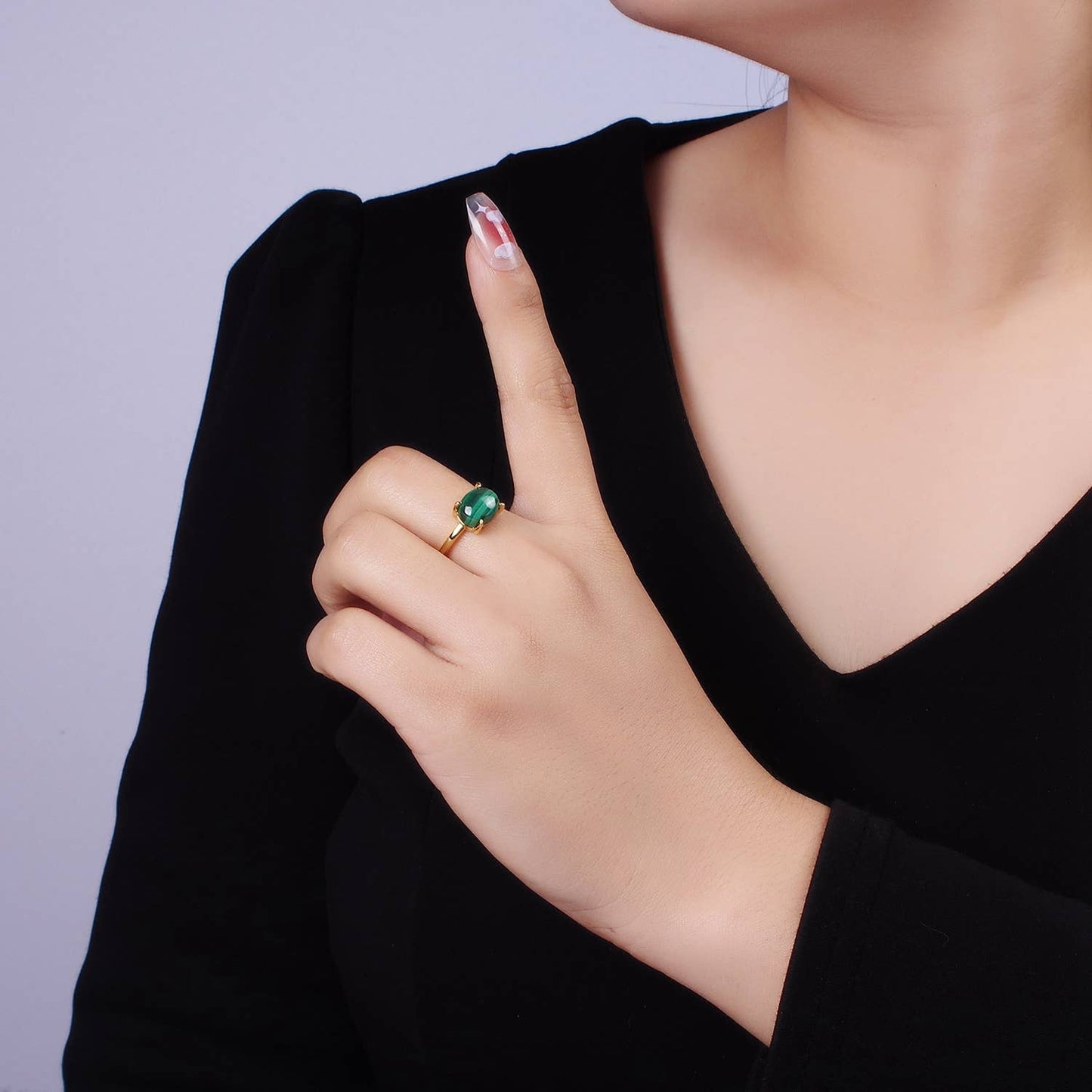 Malachite Solitaire Ring