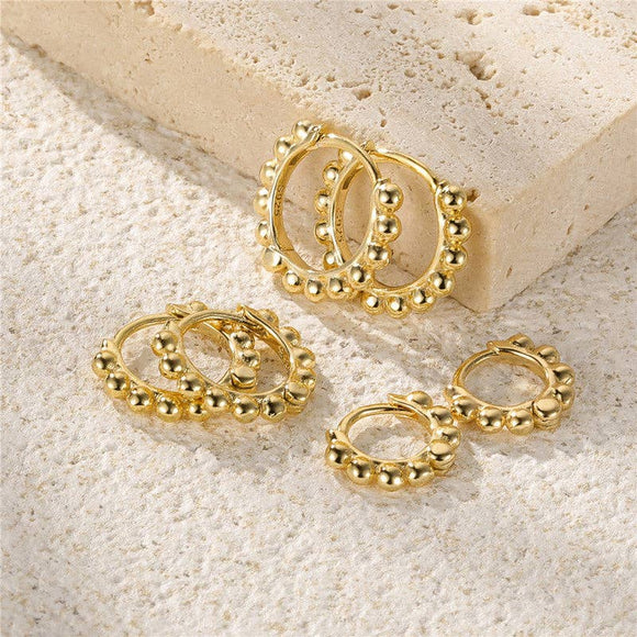 Minimalist Bead Huggie Hoop Earrings