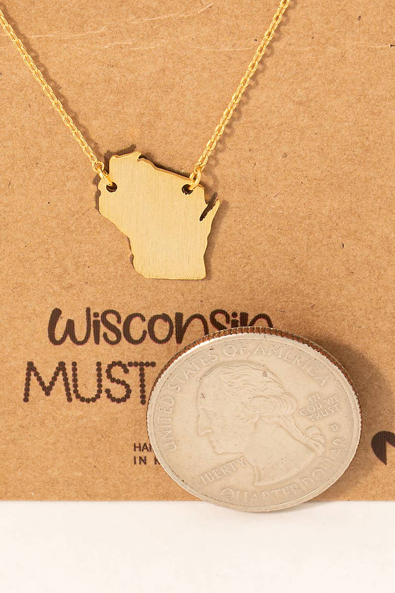 Wisconsin State Pendant Necklace