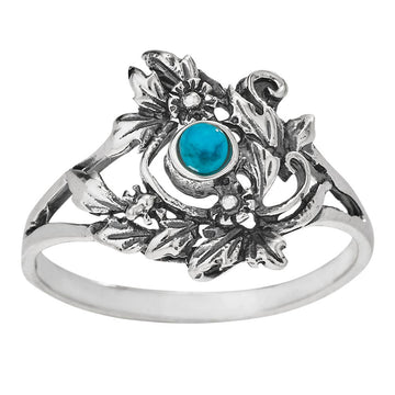 Blue Bouquet Sterling Silver and Turquoise Ring - 0