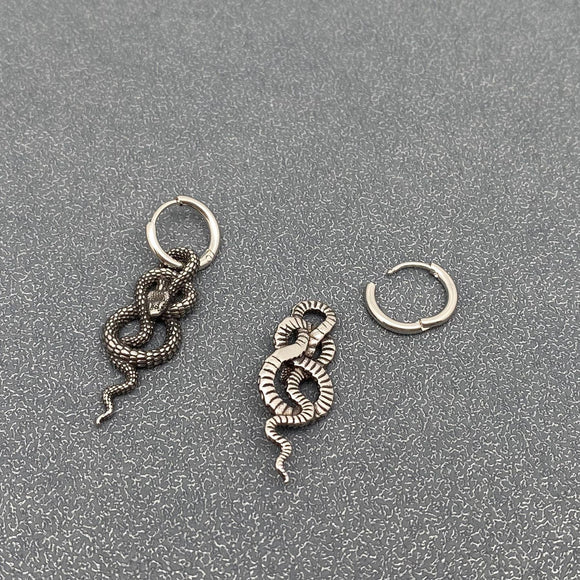 Coiled Python Huggie Earrings