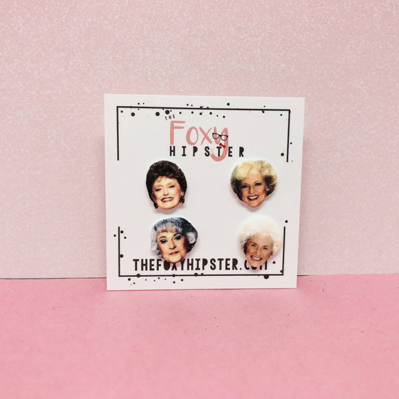 Golden Girls 4 Piece Set Stud Earrings