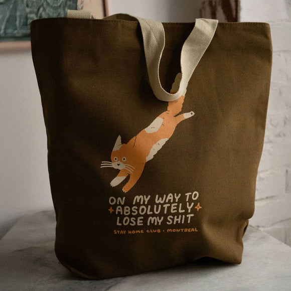 Lose My Shit (Cat) Big Zip Tote