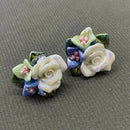 Ceramic Flower Stud Earrings-3