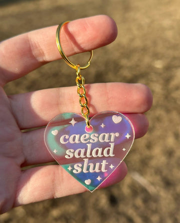 Caesar Salad Slut Iridescent Keychain