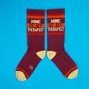Wine is My Therapist Gym Crew Socks-5