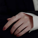 Dainty Double Star Ring-2