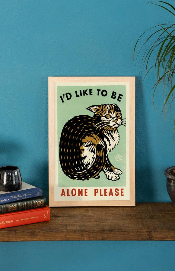 Alone Please Cat Print
