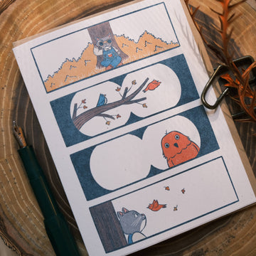 Cat Birdwatching Greeting Card - 0