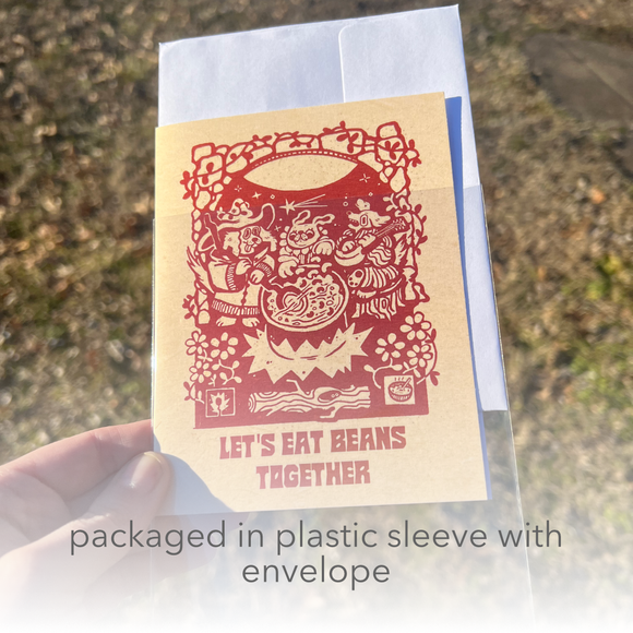 Let's Eat Beans Together Card