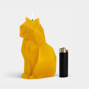 PyroPet Kisa Cat Skeleton Candle - Mustard Yellow-3
