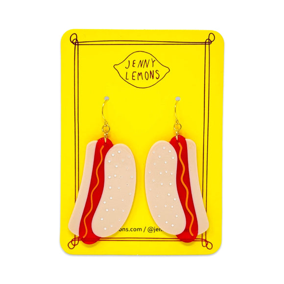 Hot Dog Acetate Earrings
