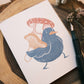 Mushroom Forager Bird Greeting Card