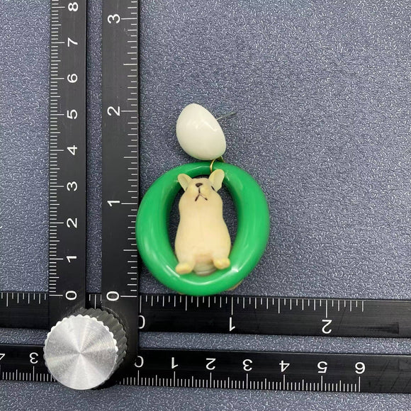 Resin Rabbit Dangle Earrings