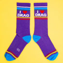 I Love Drag Gym Crew Socks-4