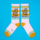I Like Cats More Than People Gym Crew Socks-5