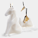 PyroPet Einar Unicorn Skeleton Candle - Toasted Marshmallow Scent, White-1