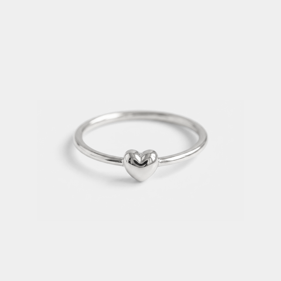 Minimalist Heart Stacking Band Ring