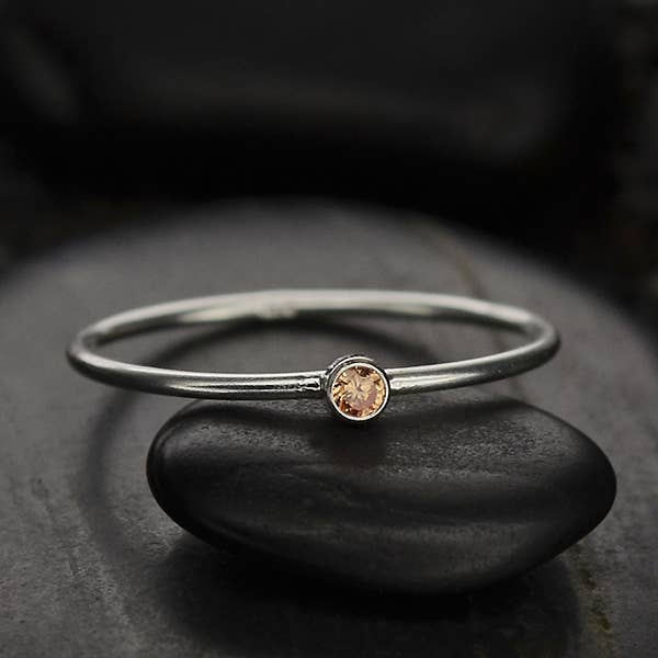 Birthstone Sterling Silver Rings