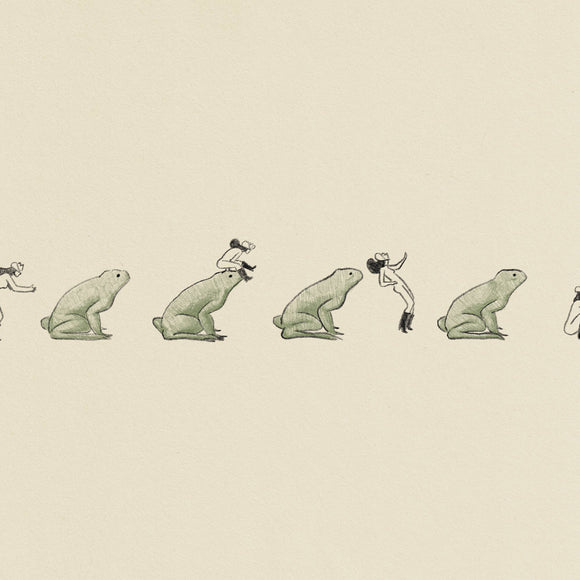 "Leap Frog" Vintage Cowgirl & Nature Giclée Art Print